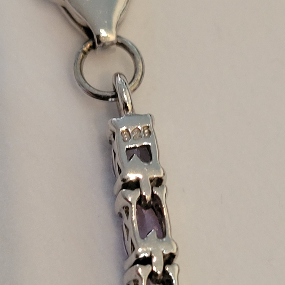 Elegant AA Tanzanite Sterling Silver Tennis Bracelet - Picture 4 of 7